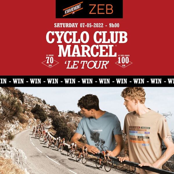 Cyclo Club Marcel Le Tour 2022 wielerevenement poster met Kwaremont en ZEB sponsoring